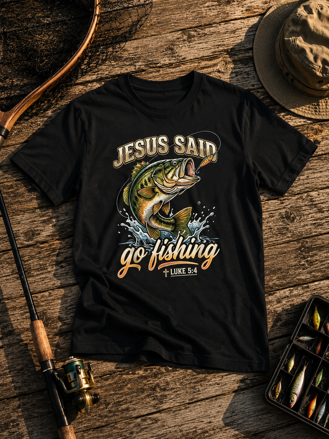 Jesus Said Go Fishing™ Christian Fishing T-Shirt