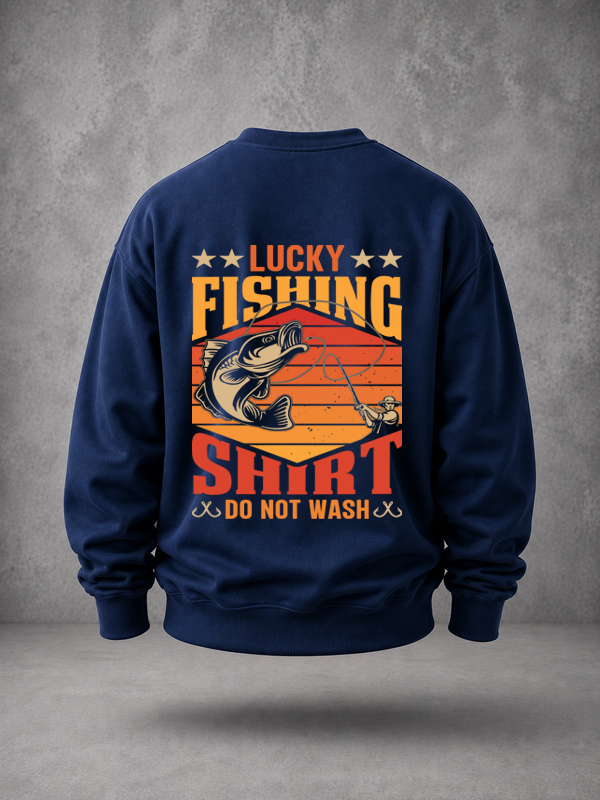 Lucky Fishing Shirt | Back Print Crewneck Sweatshirt