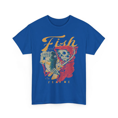 T-Shirt — "Fish Fear Me" Skull Angler Graphic Tee