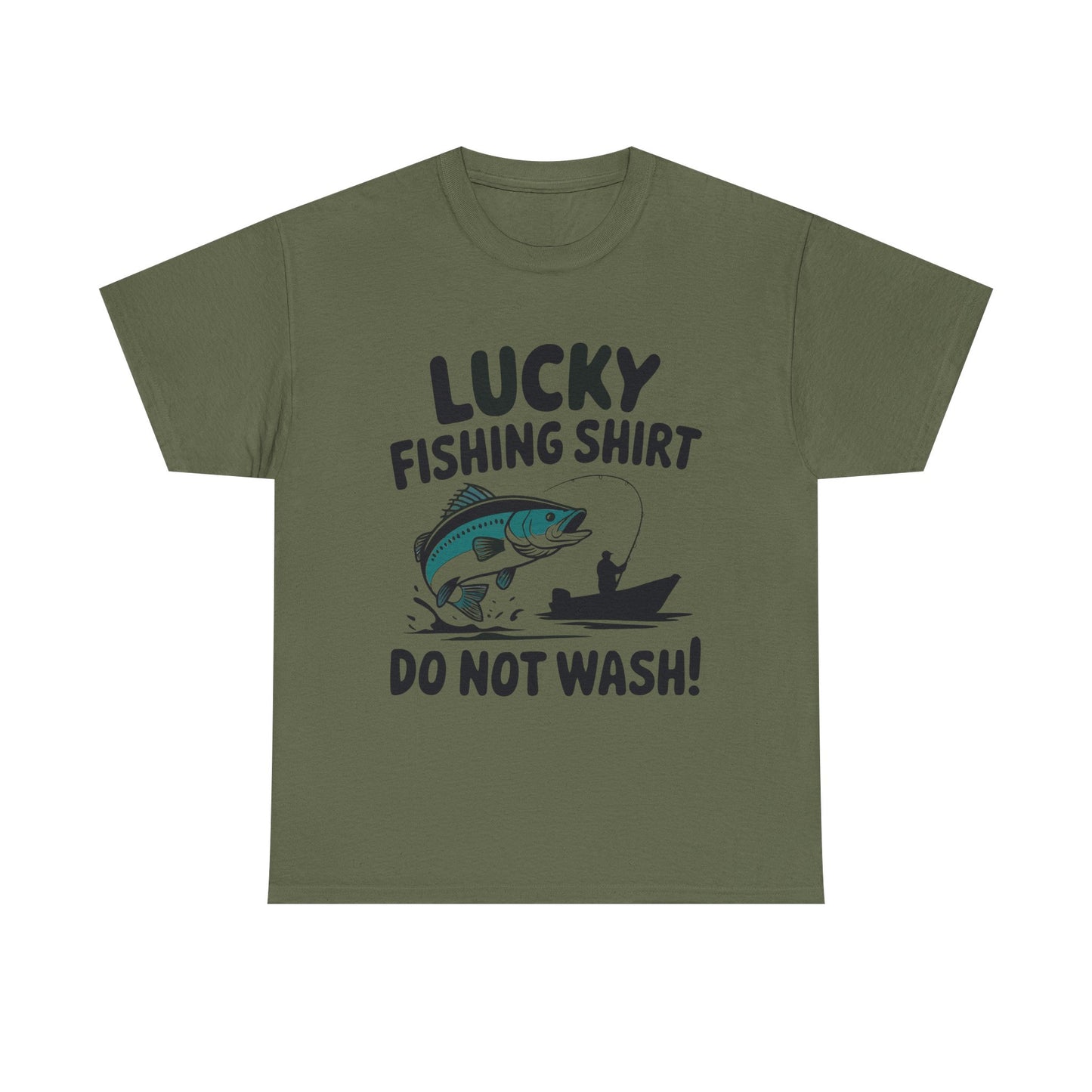 Fishing T-Shirt — "Lucky Fishing Shirt Do Not Wash" Graphic Tee for Anglers