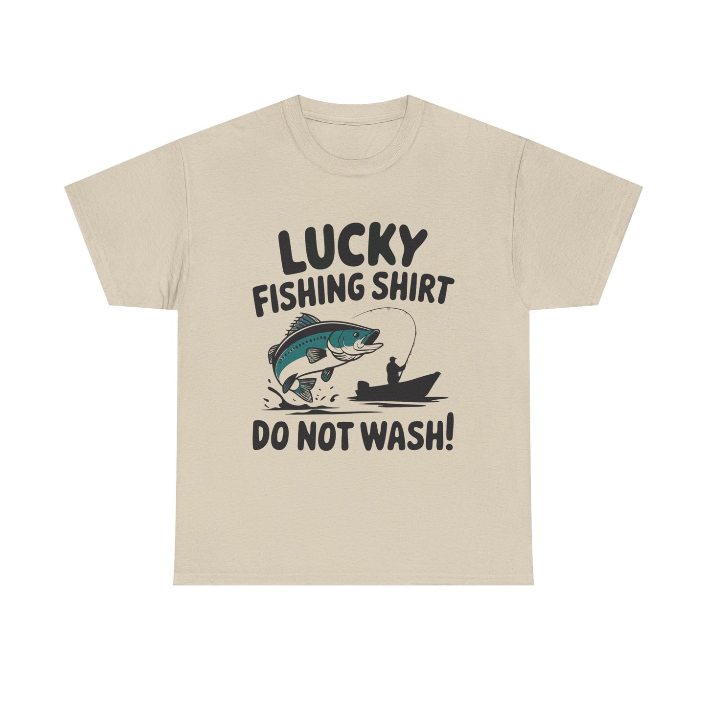 Fishing T-Shirt — "Lucky Fishing Shirt Do Not Wash" Graphic Tee for Anglers