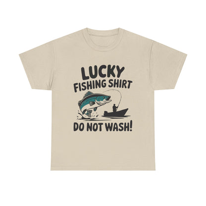 Fishing T-Shirt — "Lucky Fishing Shirt Do Not Wash" Graphic Tee for Anglers