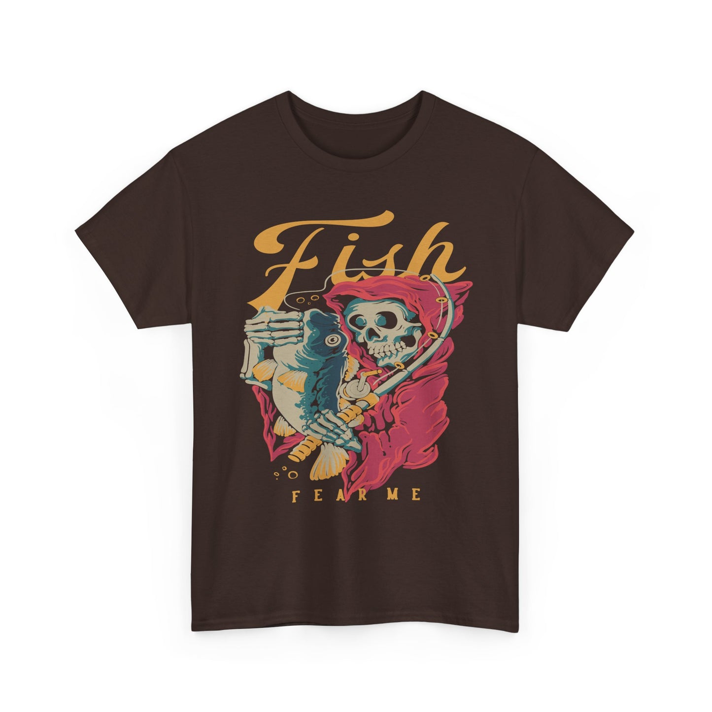 T-Shirt — "Fish Fear Me" Skull Angler Graphic Tee