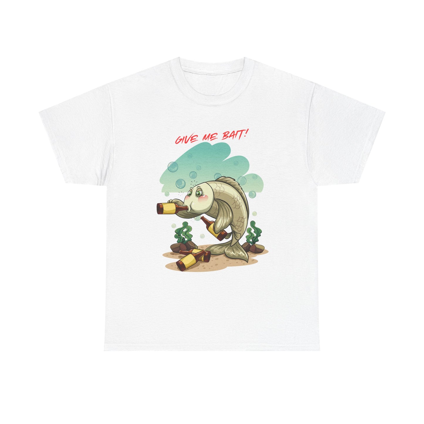 Fishing T-Shirt — "Give Me Bait!" Funny Bass Angler Tee