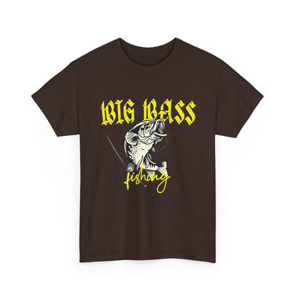 Big Bass Fishing T‑Shirt — Graphic Bass & Rod Tee for Anglers