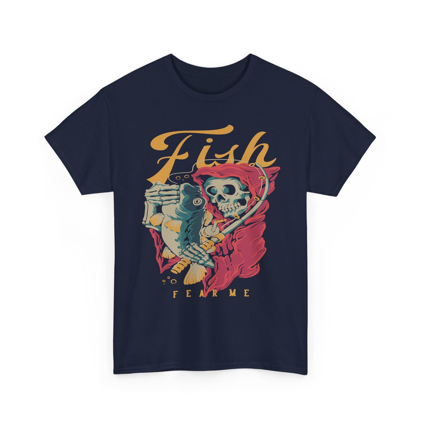 T-Shirt — "Fish Fear Me" Skull Angler Graphic Tee