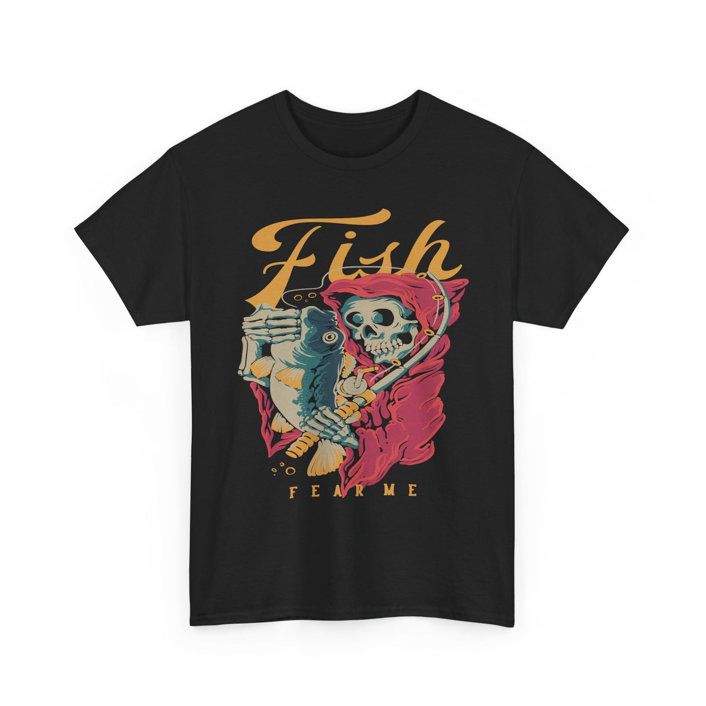 T-Shirt — "Fish Fear Me" Skull Angler Graphic Tee