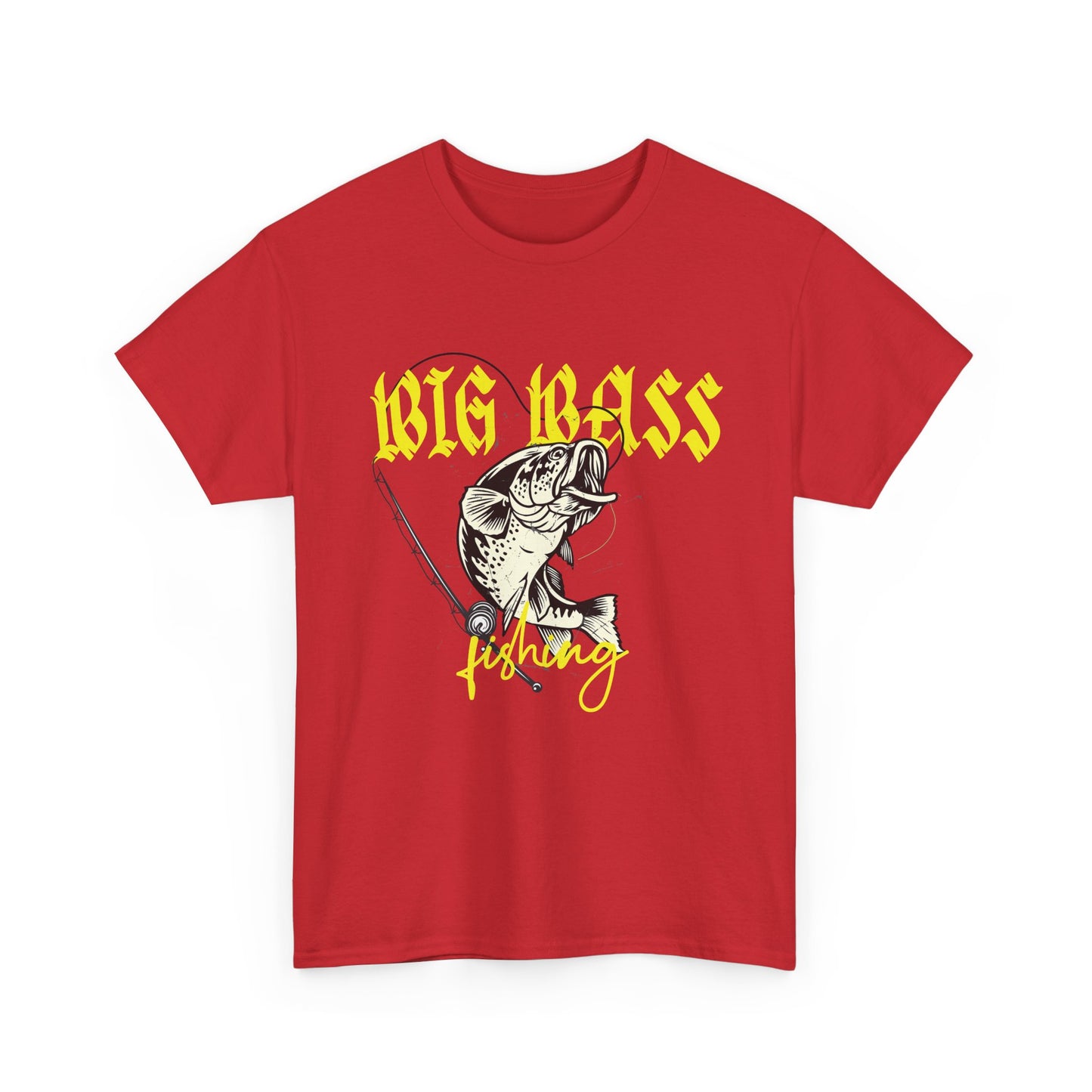 Big Bass Fishing T‑Shirt — Graphic Bass & Rod Tee for Anglers