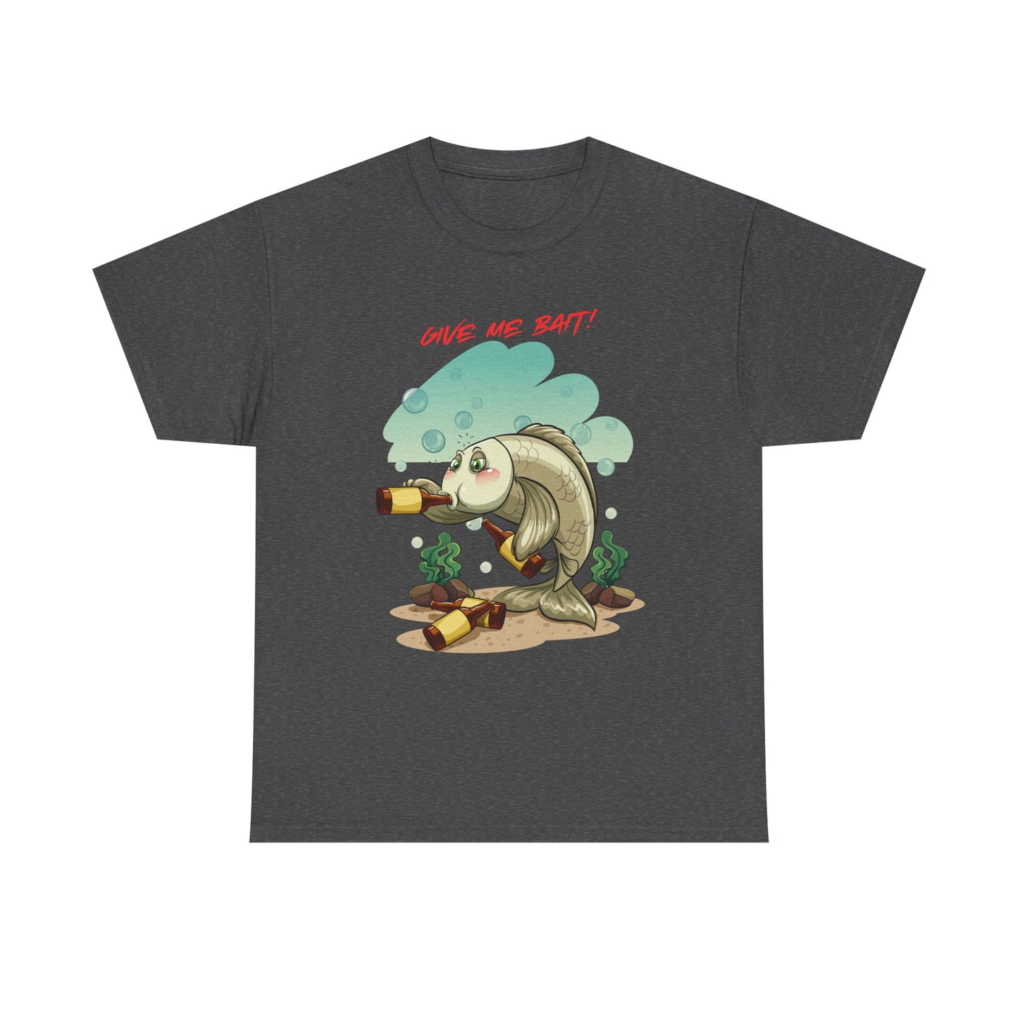 Fishing T-Shirt — "Give Me Bait!" Funny Bass Angler Tee