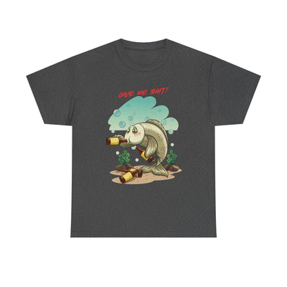 Fishing T-Shirt — "Give Me Bait!" Funny Bass Angler Tee