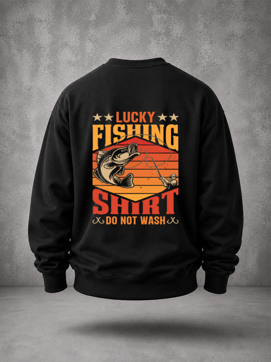 Lucky Fishing Shirt | Back Print Crewneck Sweatshirt