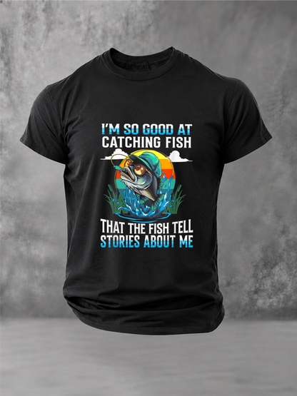 Fish Tales About Me™ Funny Fishing T-Shirt