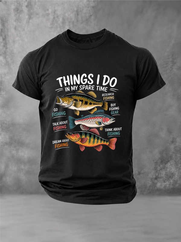 Things I Do in My Spare Time Funny Fishing Humor T-Shirt