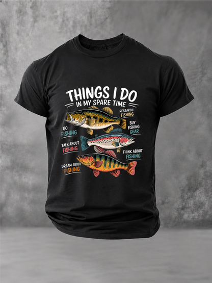 Things I Do in My Spare Time Funny Fishing Humor T-Shirt