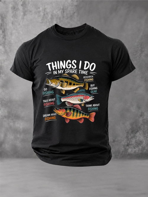 Things I Do in My Spare Time Funny Fishing Humor T-Shirt