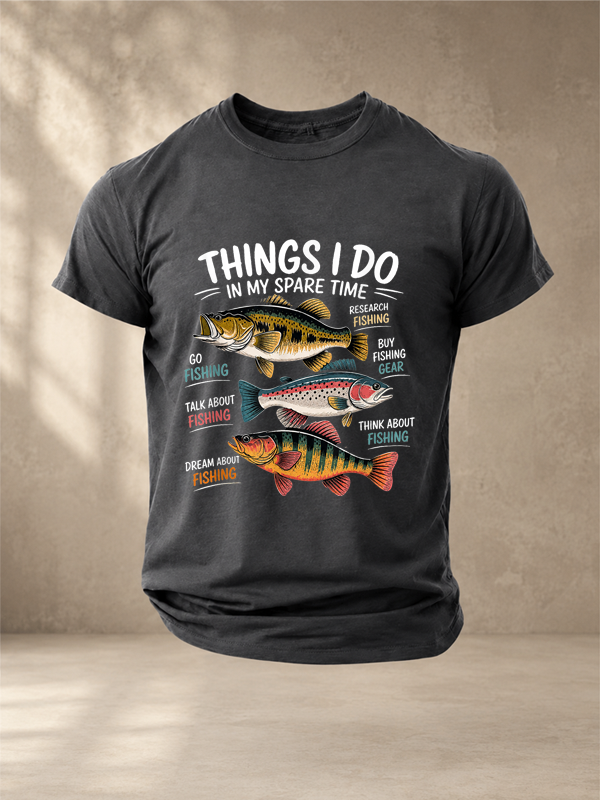 Things I Do in My Spare Time Funny Fishing Humor T-Shirt