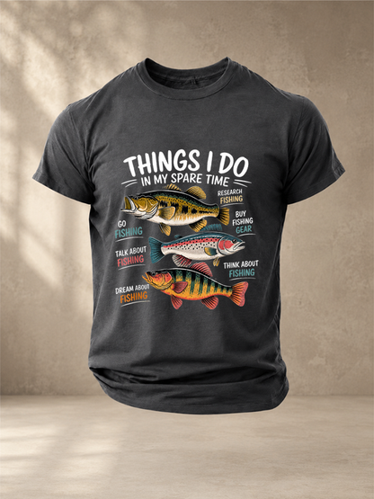 Things I Do in My Spare Time Funny Fishing Humor T-Shirt