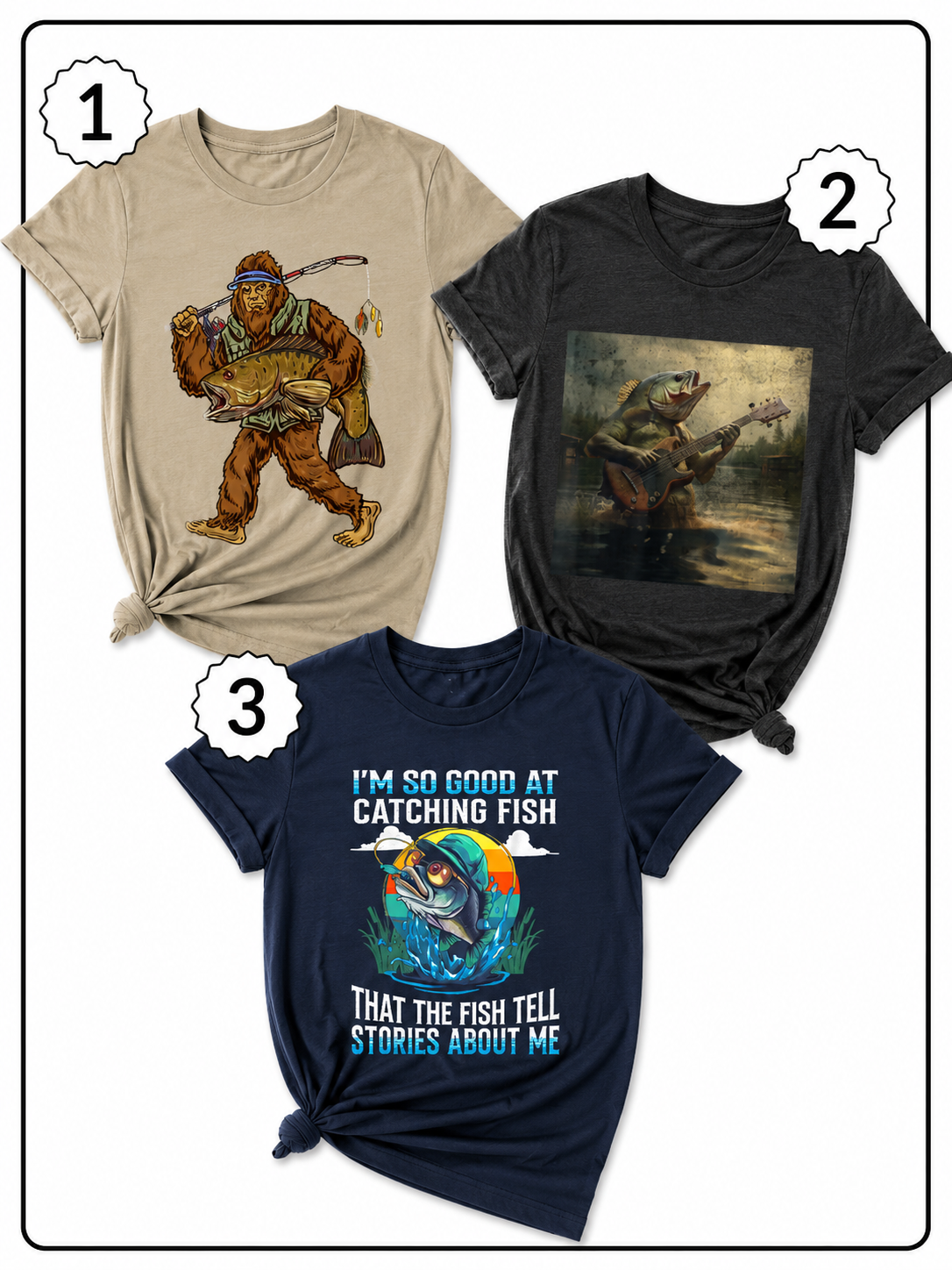 3 Funny Fishing Tees