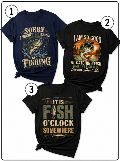 3 Vintage Fishing Tees