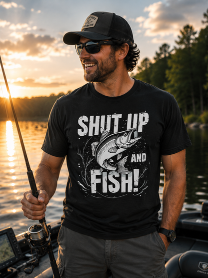 Shut Up & Fish Fisherman Humor Angler Joke Funny Fishing