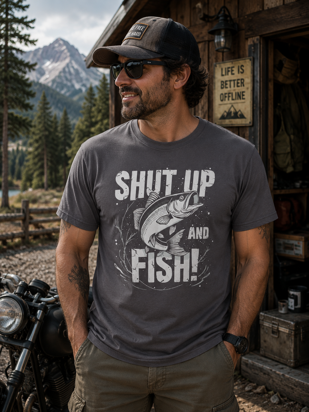 Shut Up & Fish Fisherman Humor Angler Joke Funny Fishing