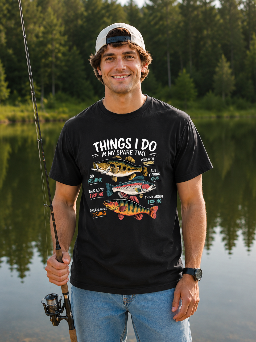 Things I Do in My Spare Time Funny Fishing Humor T-Shirt