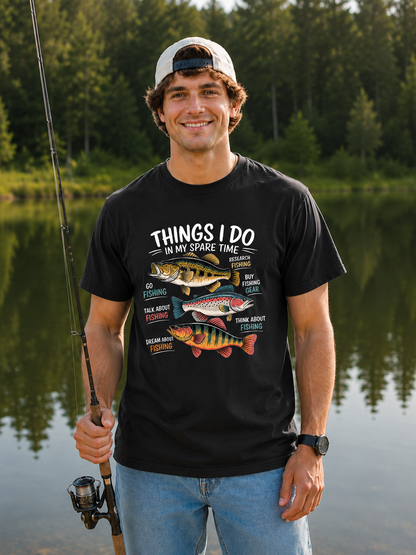 Things I Do in My Spare Time Funny Fishing Humor T-Shirt