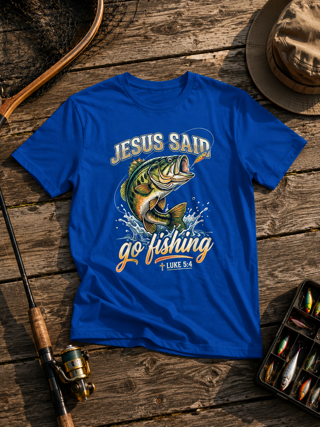 Jesus Said Go Fishing™ Christian Fishing T-Shirt