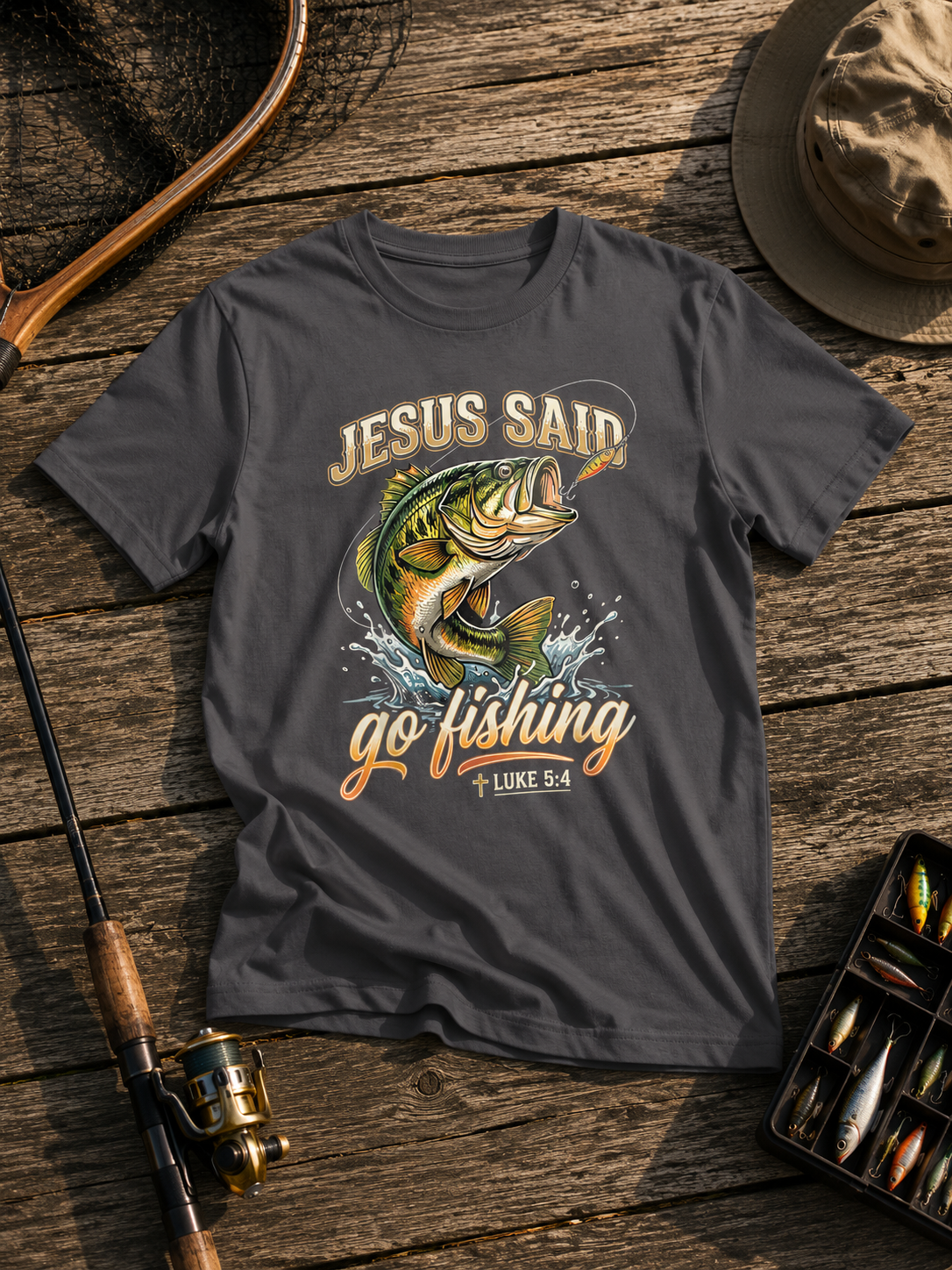Jesus Said Go Fishing™ Christian Fishing T-Shirt