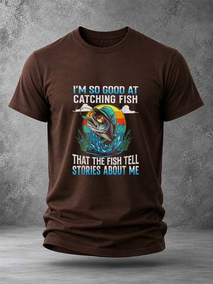 Fish Tales About Me™ Funny Fishing T-Shirt