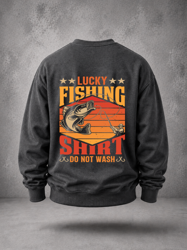Lucky Fishing Shirt | Back Print Crewneck Sweatshirt