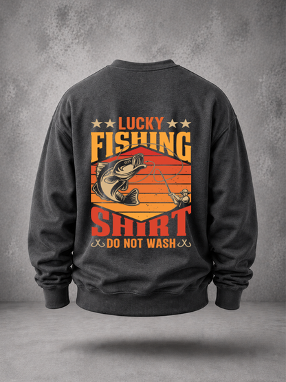 Lucky Fishing Shirt | Back Print Crewneck Sweatshirt