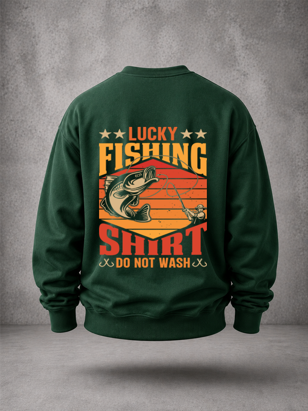 Lucky Fishing Shirt | Back Print Crewneck Sweatshirt
