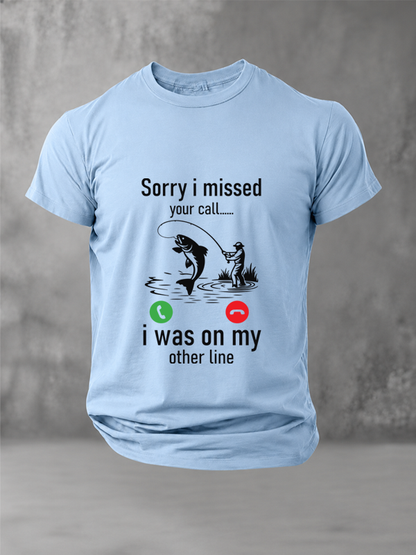 On My Other Line | Angler Humor Tee