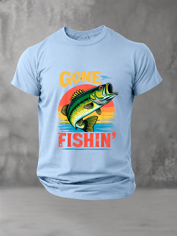 Bass Fisherman Gone Fishin' Bass Fishing Angler Dad T-Shirt
