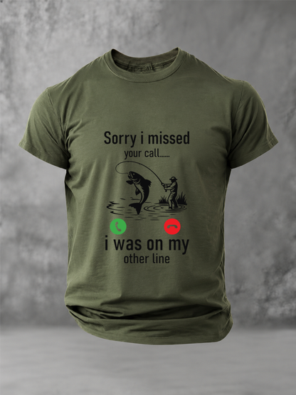 On My Other Line | Angler Humor Tee