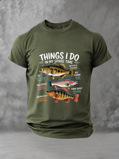Things I Do in My Spare Time Funny Fishing Humor T-Shirt