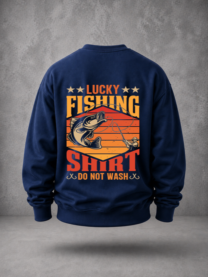 Lucky Fishing Shirt | Back Print Crewneck Sweatshirt