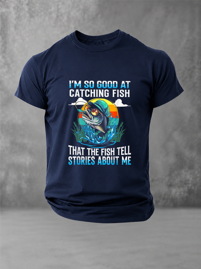 Fish Tales About Me™ Funny Fishing T-Shirt