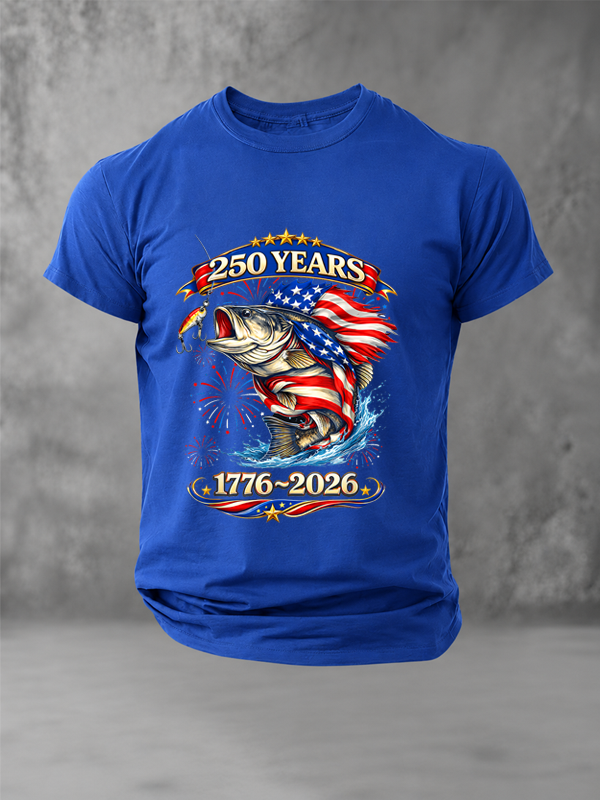250 Years 1776-2026 Trout Fishing 250th Anniversary 4th July T-Shirt