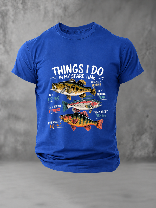 Things I Do in My Spare Time Funny Fishing Humor T-Shirt