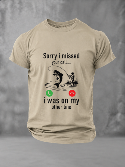 On My Other Line | Angler Humor Tee
