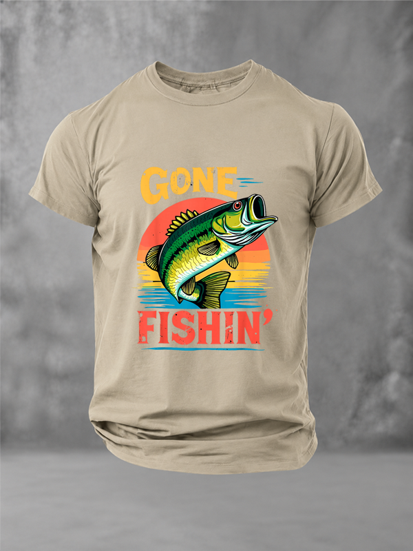 Bass Fisherman Gone Fishin' Bass Fishing Angler Dad T-Shirt