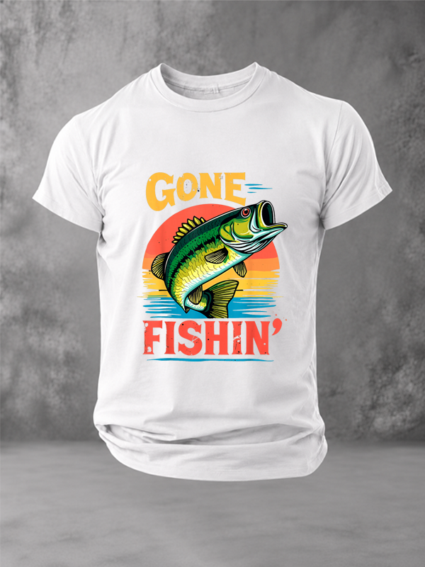 Bass Fisherman Gone Fishin' Bass Fishing Angler Dad T-Shirt