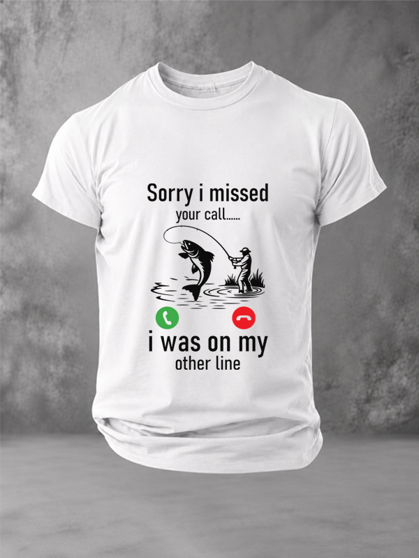 On My Other Line | Angler Humor Tee