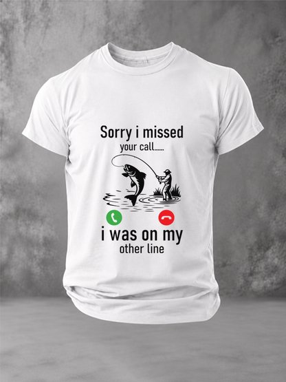On My Other Line | Angler Humor Tee